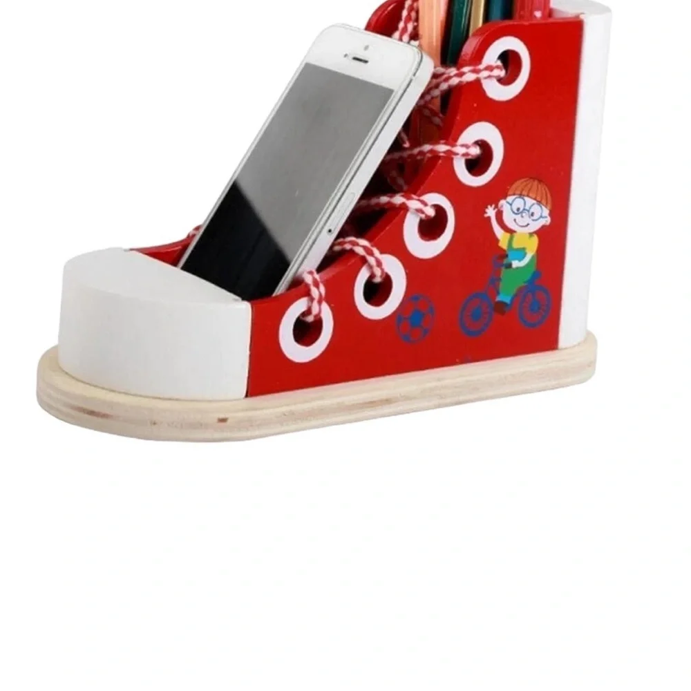 Melissa & Doug Wooden Shoe for Child to learn & practice lacing shoes 3yrs & Up